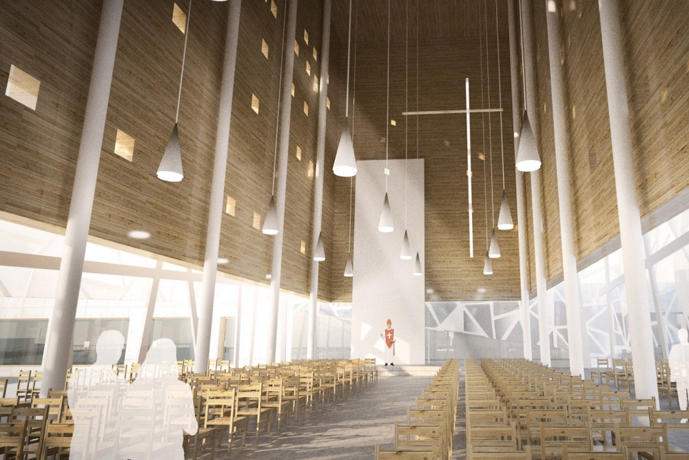 arkitektur_trondheim_ny_katolsk_domkirke_forslag_utforming_interior_kirkerommet_stoler_alter_altertavle